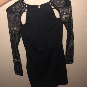 Black, fitted, backless dress from Tobi. Size S
